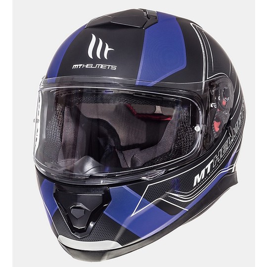 MT Helmets Thunder3 SV Trace Full Face Helmet Black Matt Blue