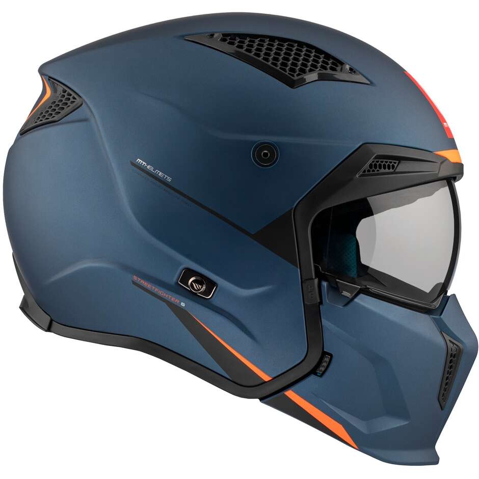 Mt Helmets Trial Motorcycle Helmet STREETFIGHTER SV S SOLID A7 Matt Blue