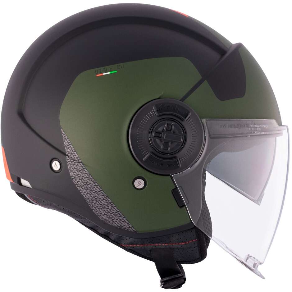 Mt Helmets VIALE SV S BETA A6 Matt Green Motorcycle Jet Helmet