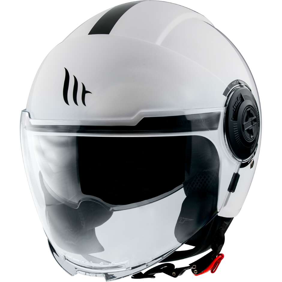 Mt Helmets VIALE SV S SOLID A0 Glänzend weißer Motorrad-Jethelm