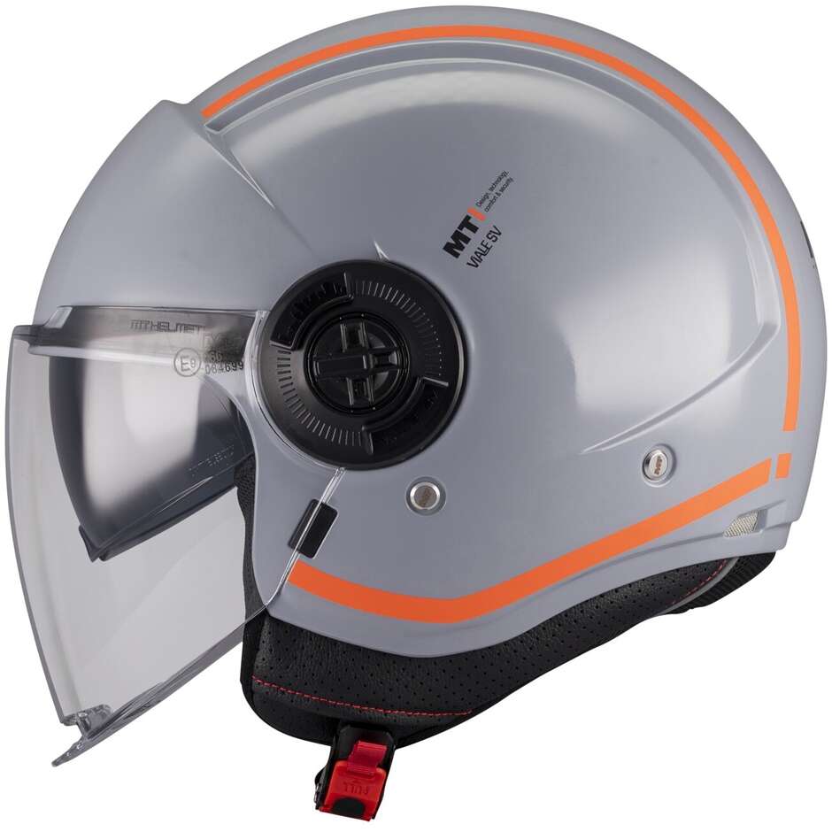 MT Helmets VIALE SV S TASTY C4 Jet Motorradhelm, glänzend grau