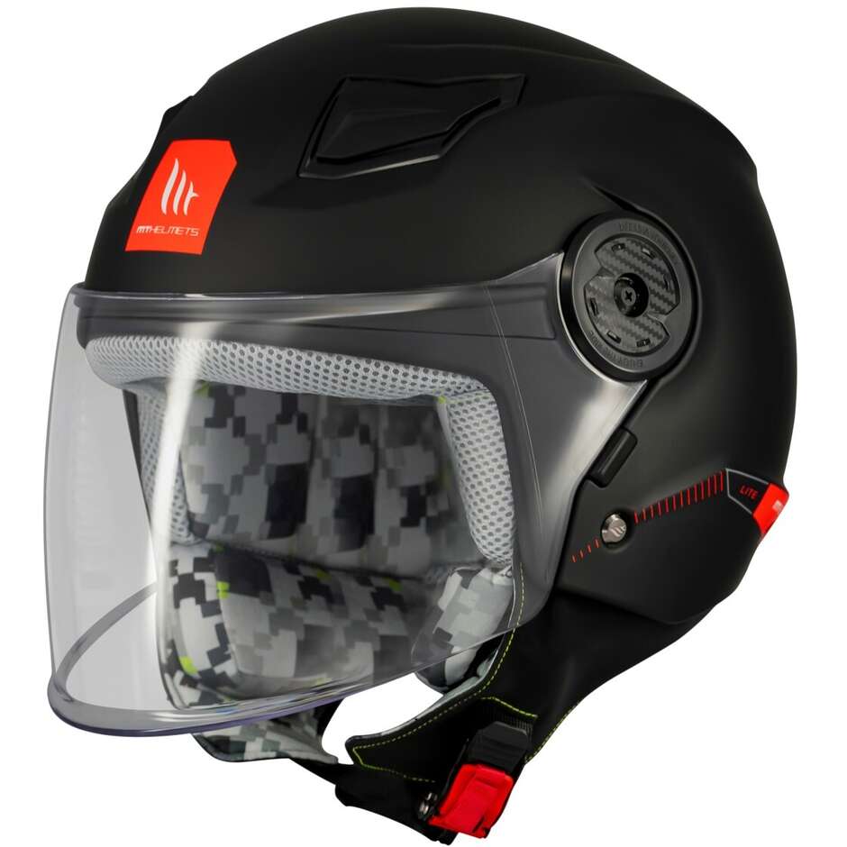 Mt Helmets YOUTH LITE SOLID A1 Mattschwarzer Jet-Motorradhelm für Kinder