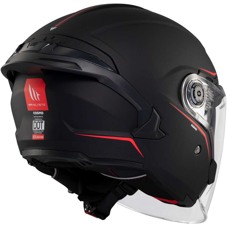 MT Helmetss COSMO SV SOLID A1 Matt Black Motorcycle Jet Helmet