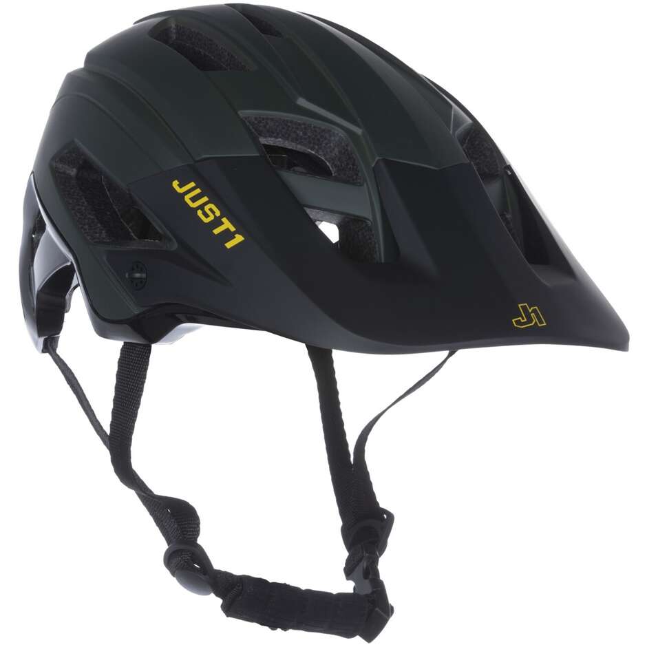 MTB Bicycle Helmet eBike Just1 Air Lite Solid Army Green Matt Glossy Black