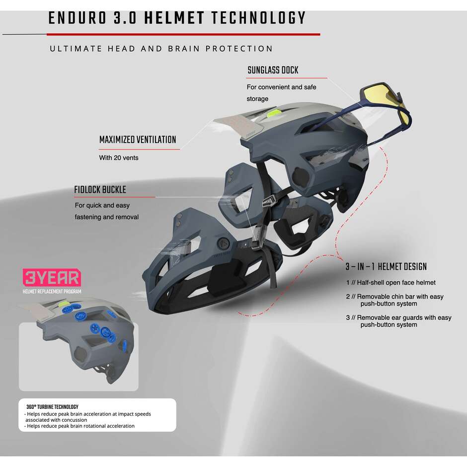 MTB-Helm Leatt ENDURO 3.0 V25 WHITE Weiß