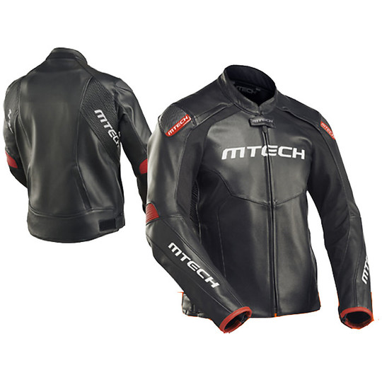 MTECH MRT Sportiva Motorradjacke aus schwarzem Leder