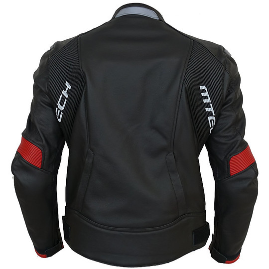 MTECH MRT Sportiva Motorradjacke aus schwarzem Leder