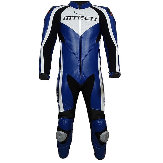 Mtech MT1 Full Leather Combinaison de moto professionnelle Bleu nuit