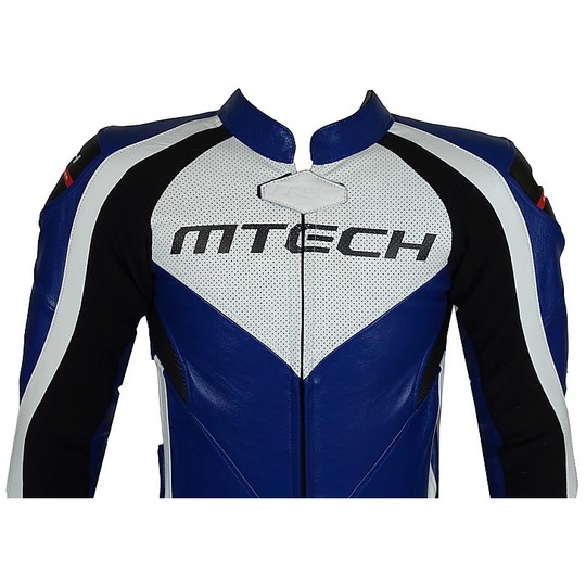 Mtech MT1 Full Leather Combinaison de moto professionnelle Bleu nuit