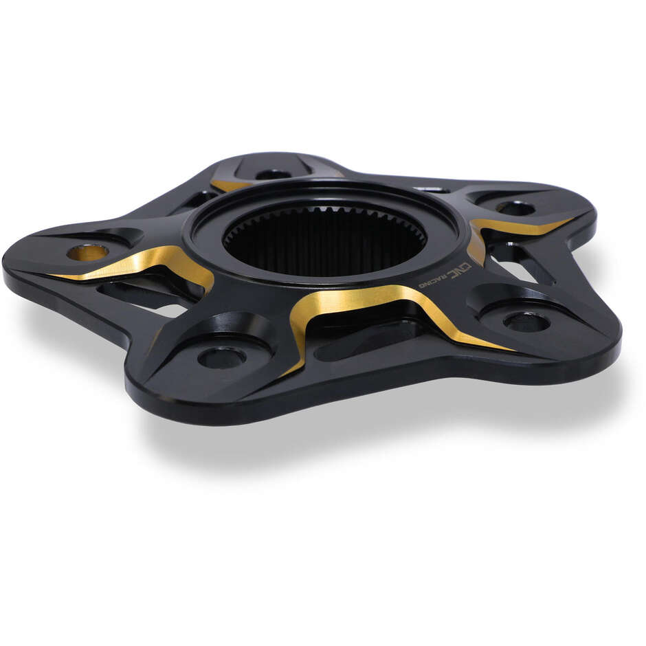 MV Agusta FL508 5-Loch Kronenträgerflansch - Bicolor CNC Racing Schwarz Gold
