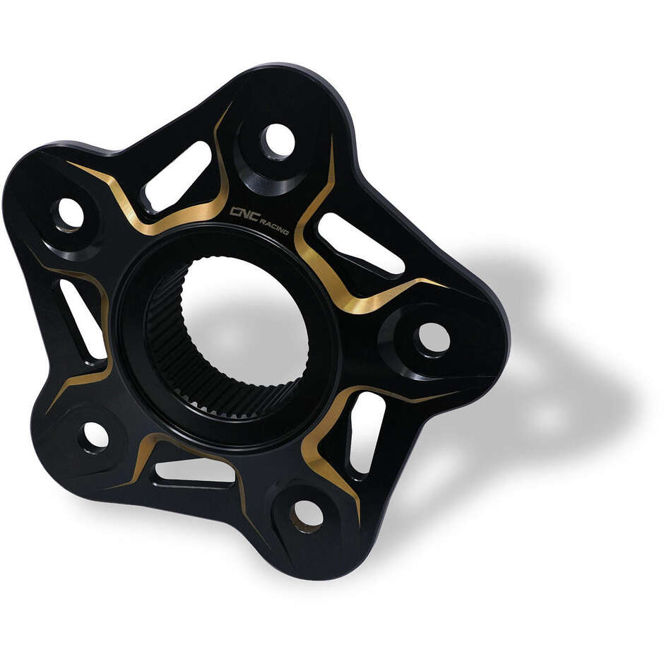 MV Agusta FL508 5-Loch Kronenträgerflansch - Bicolor CNC Racing Schwarz Gold