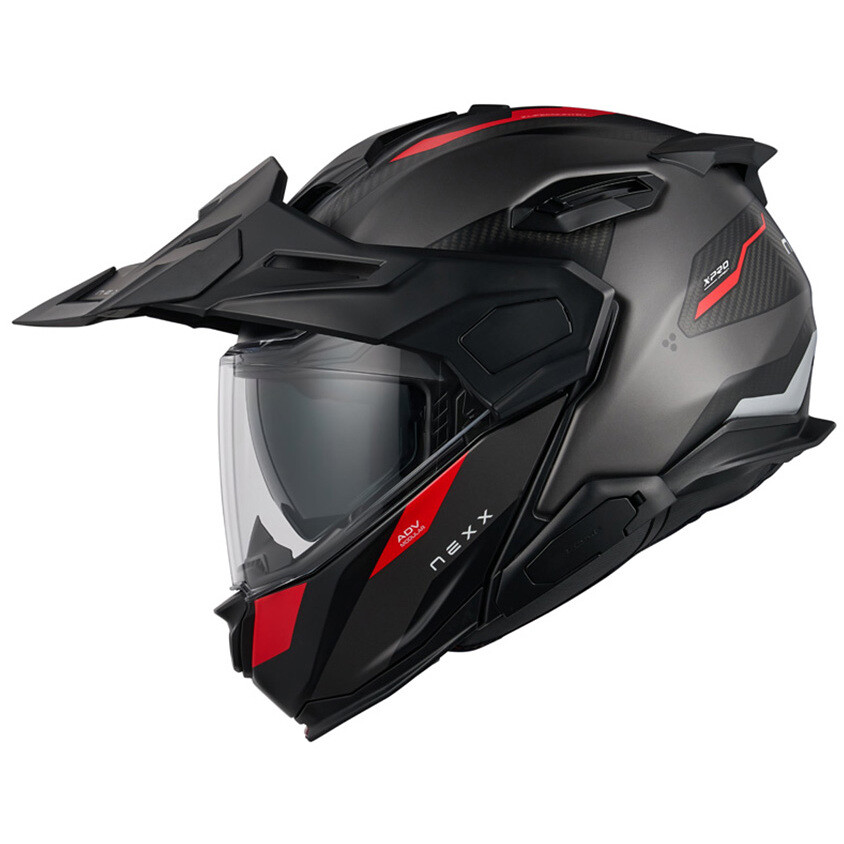 Nexx X.Lifecountry Terra Grey Red Modular Motorcycle Helmet
