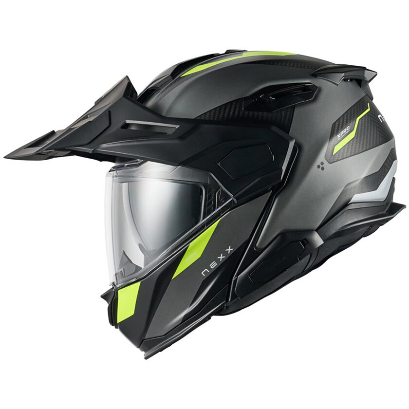Nexx X.Lifecountry Terra Modularer Motorradhelm Grau Gelb