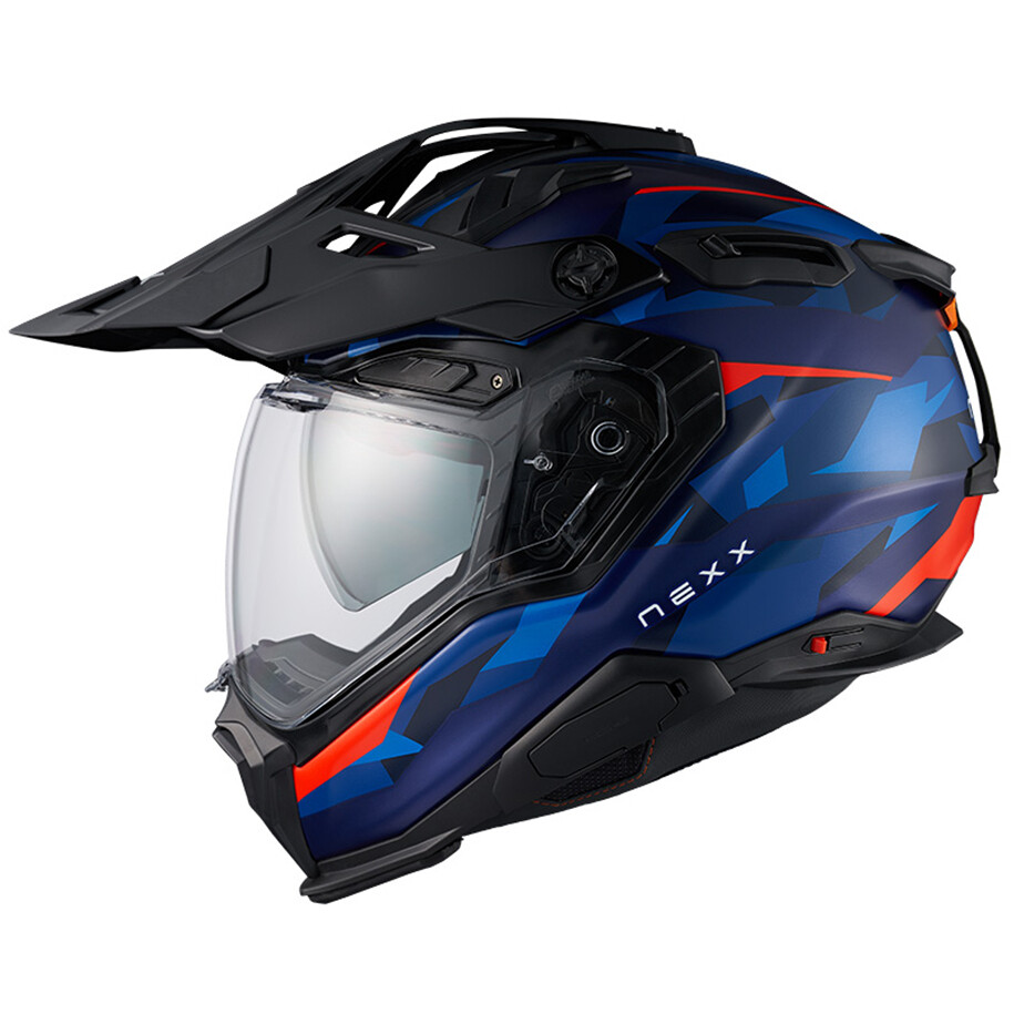 Nexx X.WED3 TRAILMANIA Adventure Motorcycle Helmet Blue Red Matt