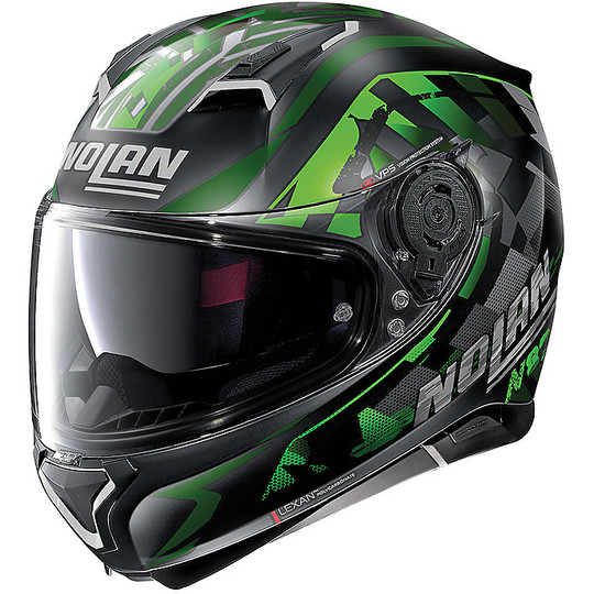 Nolan Integral Motorcycle Helmet N87 VENATOR N-Com 092 Black Glossy Green