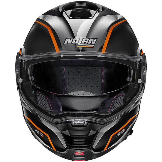 Nolan Modular Motorcycle Helmet N100.5 BALTEUS N-Com 044 Glossy Black Orange