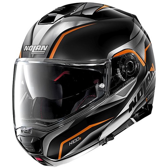Nolan Modular Motorcycle Helmet N100.5 BALTEUS N-Com 044 Glossy Black Orange