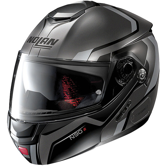 Nolan Modular Motorcycle Helmet N90.2 MERIDIANUS N-Com 030 Lava Gray ...