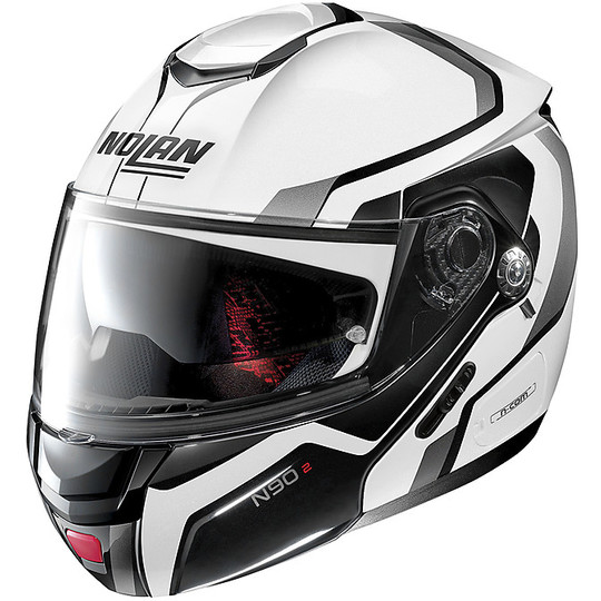 Nolan Modular Motorcycle Helmet N90.2 MERIDIANUS N-Com 031 White Metal