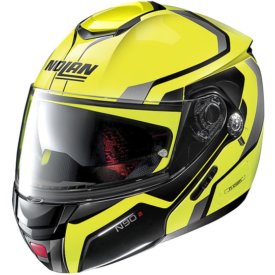 Nolan Modular Motorcycle Helmet N90.2 MERIDIANUS N-Com 032 Fluo Yellow Led