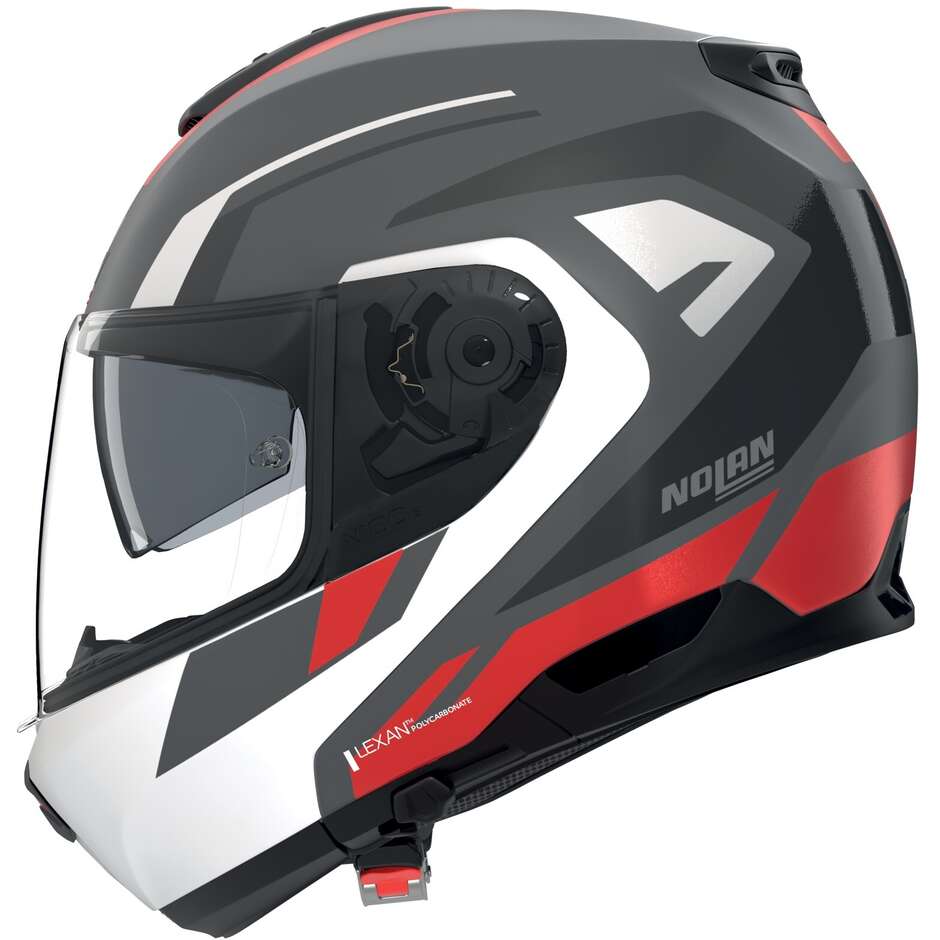 Nolan N100-6 CINETICO 361 Modular Motorcycle Helmet P/J Matt Grey White Red