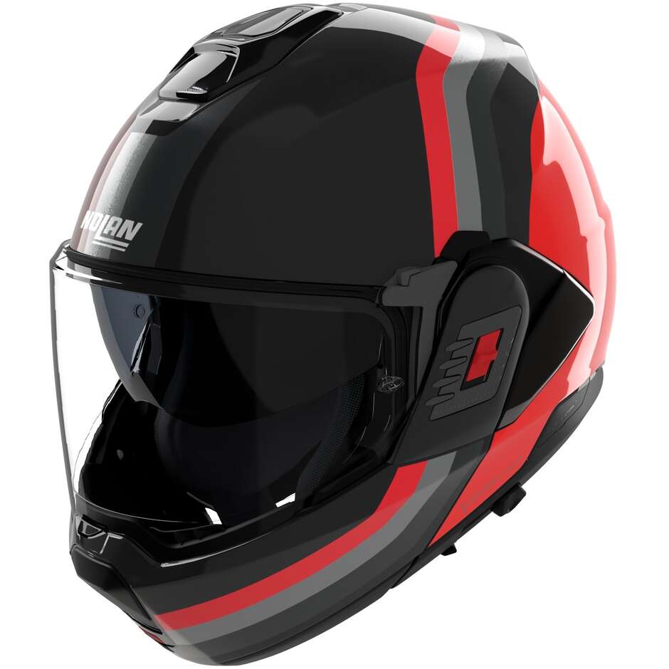 Nolan N120-1 LINEO 351 Modularer Motorradhelm P/J Schwarz Rot Grau Glänzend