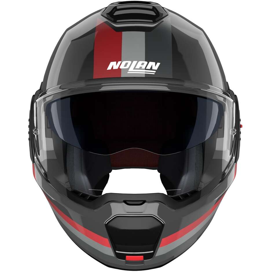 Nolan N120-1 LINEO 351 Modularer Motorradhelm P/J Schwarz Rot Grau Glänzend
