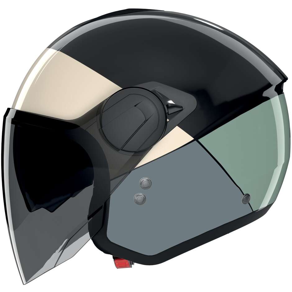 Nolan N20-2 Jet Motorradhelm VISOR BLOCK 354 Schwarz Elfenbein Grün Grau Glänzend