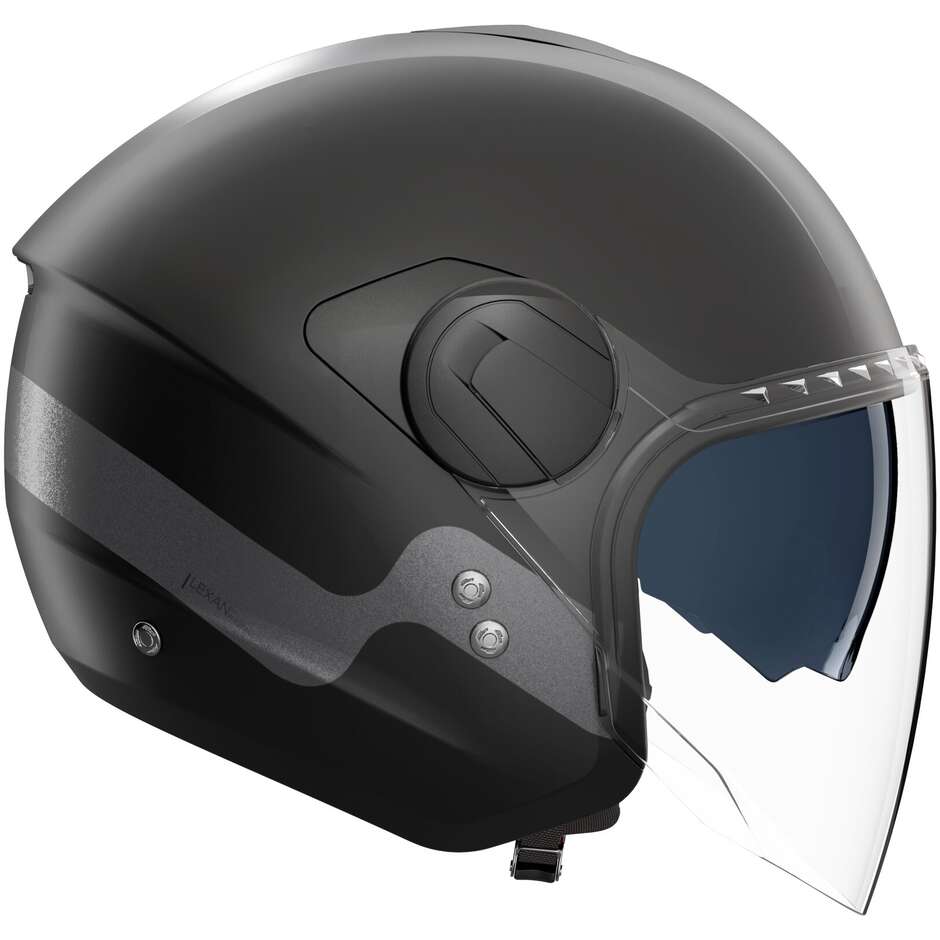 Nolan N20-2 VISOR CLASSICO ZEFIRO 341 Jet Motorradhelm, Schwarz, Anthrazit, Matt