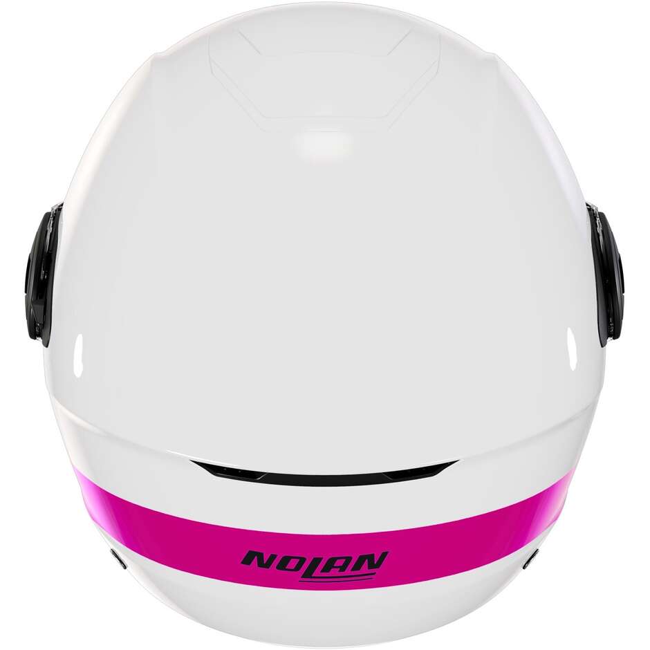 Nolan N20-2 VISOR ZEFIRO 342 Jet Motorcycle Helmet Glossy White Fuchsia