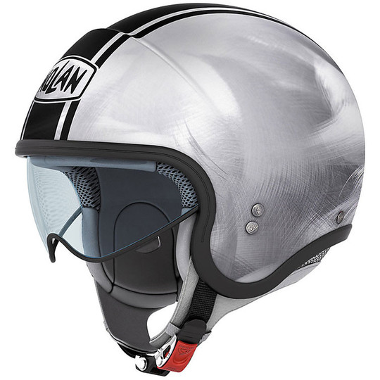 Nolan N21 Caribe Mini-Jet Helmet 024 Scratched Chrome Silver