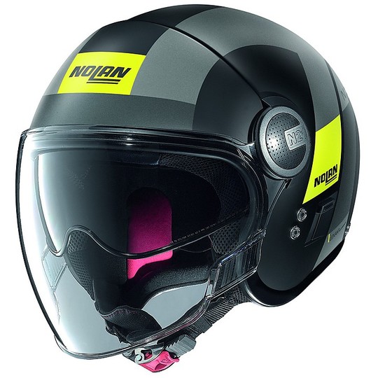 Nolan N21 Mini-Jet Motorcycle Helmet Visor Spheroid 049 Matt Black Yellow
