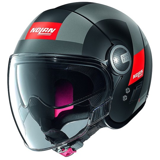 Nolan N21 Mini-Jet Motorcycle Helmet Visor Spheroid 051 Matte Black Red