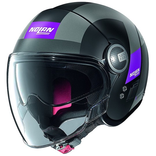 Nolan N21 Mini-Jet Motorcycle Helmet Visor Spheroid 052 Matt Black Purple