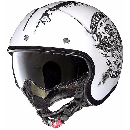 Nolan N21 N21 Speed ​​Junkies 051 Scratched White Moto Helmet
