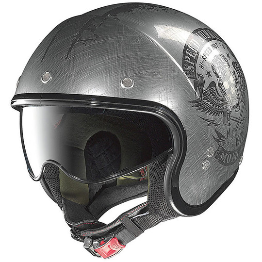 Nolan N21 Speed ​​Junkies 032 Scratched Chrome Helmet Mini-Jet Helmet