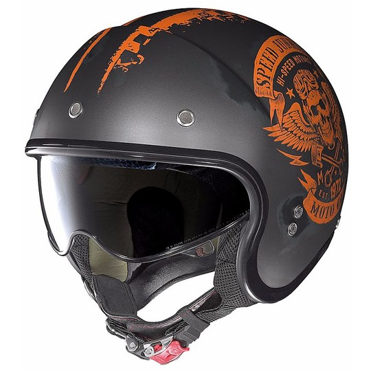 Nolan N21 Speed ​​Junkies Miniature Jet Helmet 050 Scratched Asphalt Black Orange Opaque
