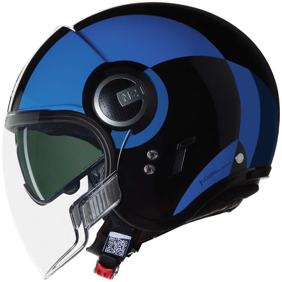 Nolan N21 VISOR 06 BICROMO 351 Jet Motorradhelm Schwarz Blau Glänzendes Hellblau