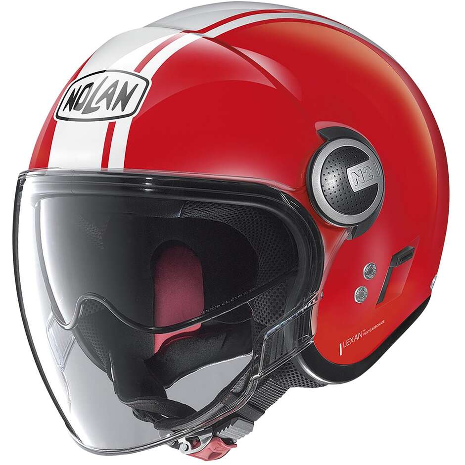 Nolan N21 VISOR 06 DOLCE VITA 096 Jet Motorcycle Helmet Red White