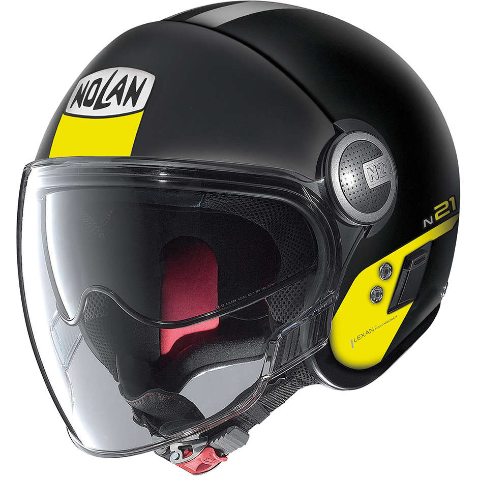 Nolan N21 VISOR AGILITY 115 Jet Motorcycle Helmet Matte Black Yellow