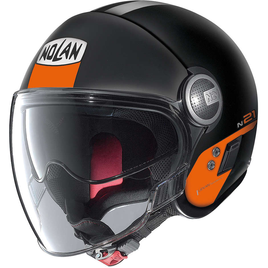 Nolan N21 VISOR AGILITY 116 Jet Motorcycle Helmet Matte Black Orange