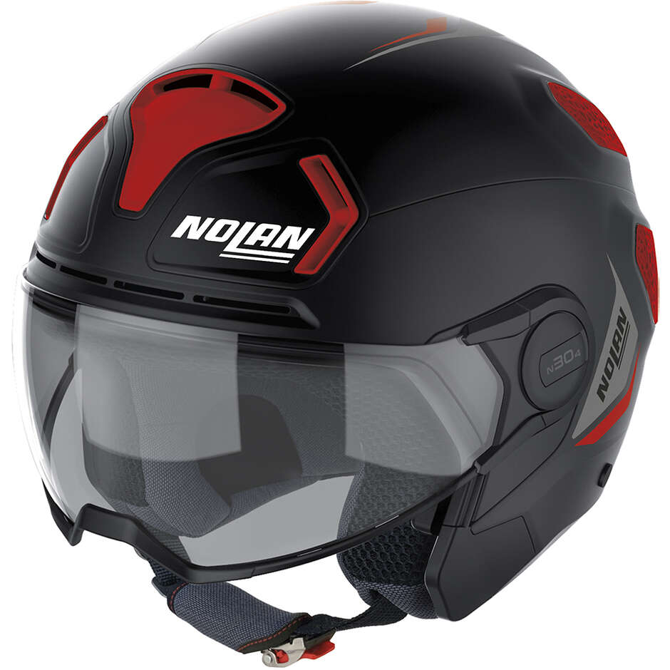 Nolan N30-4 T INCEPTION 016 Jet Motorcycle Helmet Matt Black Red