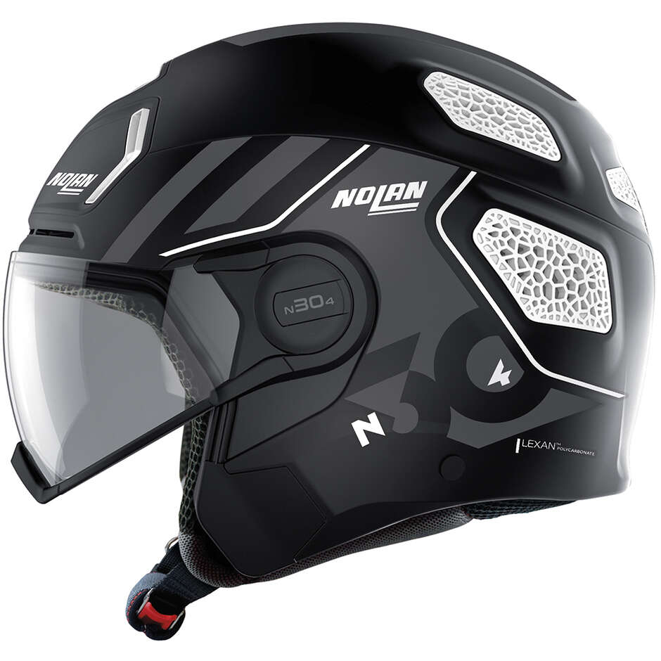 Nolan N30-4 T PARKOUR 024 Jet Motorcycle Helmet Matt Black White