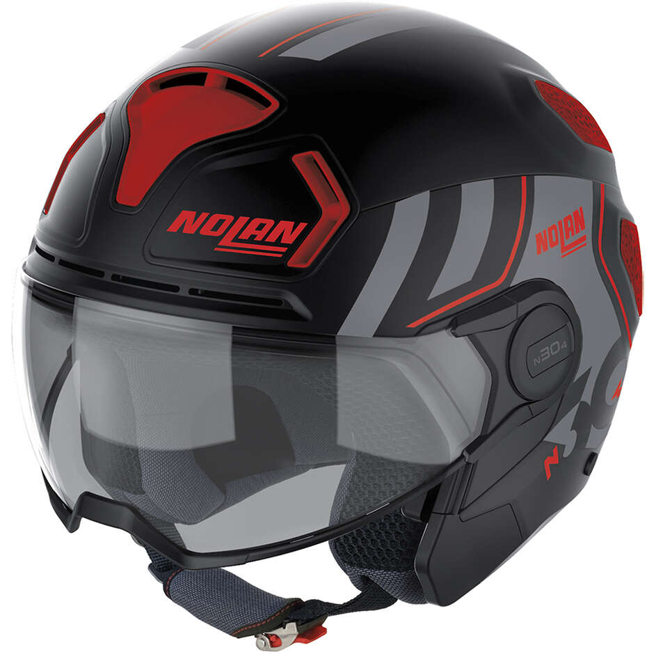 Nolan N30-4 T PARKOUR 025 Jet Motorcycle Helmet Matt Black Red