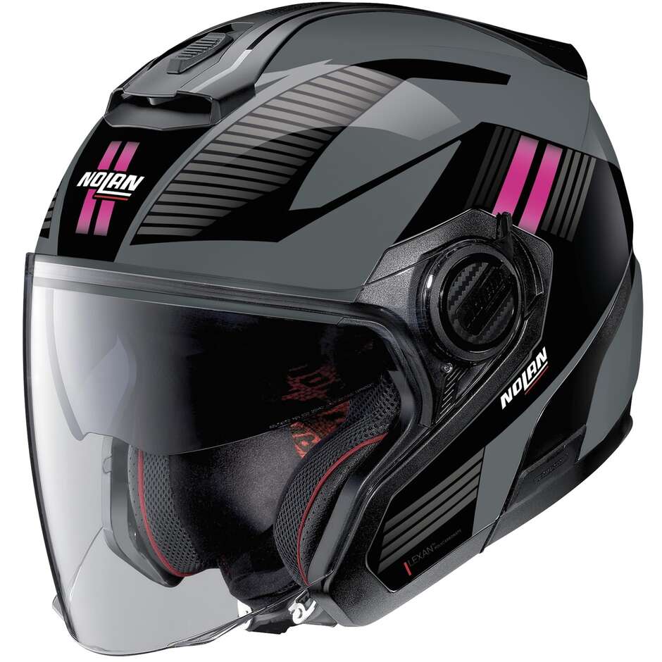 Nolan N40-5 06 CROSSWALK N-COM 033 Jet Motorcycle Helmet Black Fuchsia