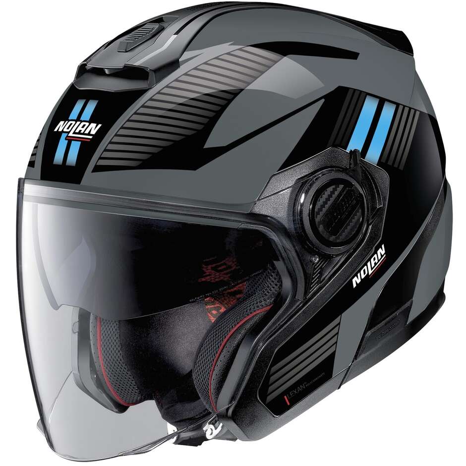 Nolan N40-5 06 CROSSWALK N-COM 034 Black Light Blue Motorcycle Jet Helmet