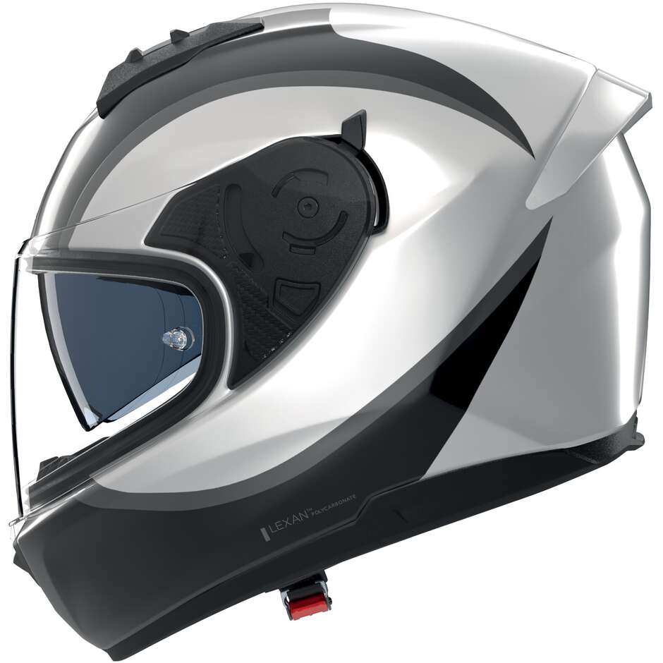 Nolan N60-6 BIFASE 349 Integralhelm Motorrad Weiß Schwarz Metall