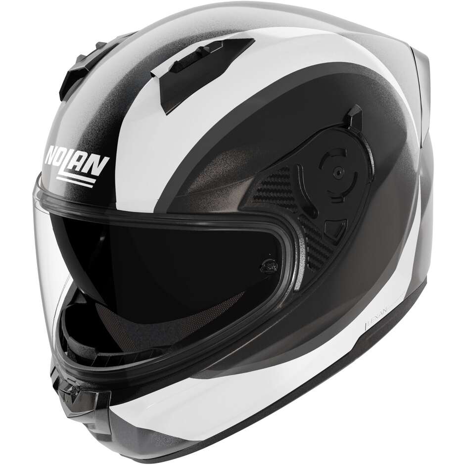 Nolan N60-6 BIFASE 350 Integralhelm Motorrad Schwarz Weiß Metall