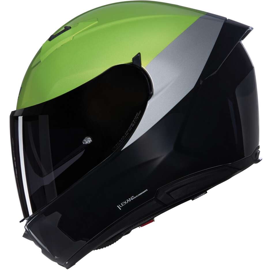 Nolan N60-6 Integral-Motorradhelm, Sonderlackierung 341 Schwarz, Grün, Grau, glänzend