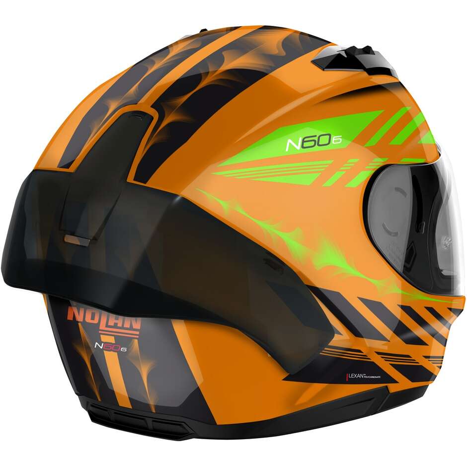 Nolan N60-6 SPORT HOTFOOT 027 Orange LED Full Face Motorcycle Helmet